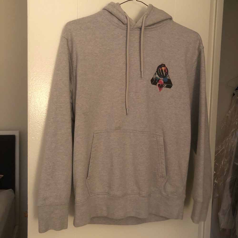 PALACE Hoodie Snake Logo Print Grey Small